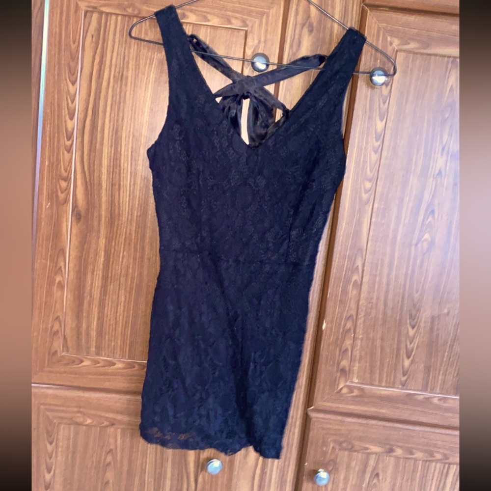 Black lace romper